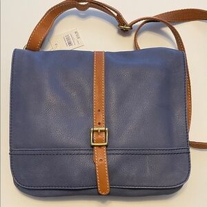 Fossil Blue Leather Crossbody Bag - Never Used with Tag